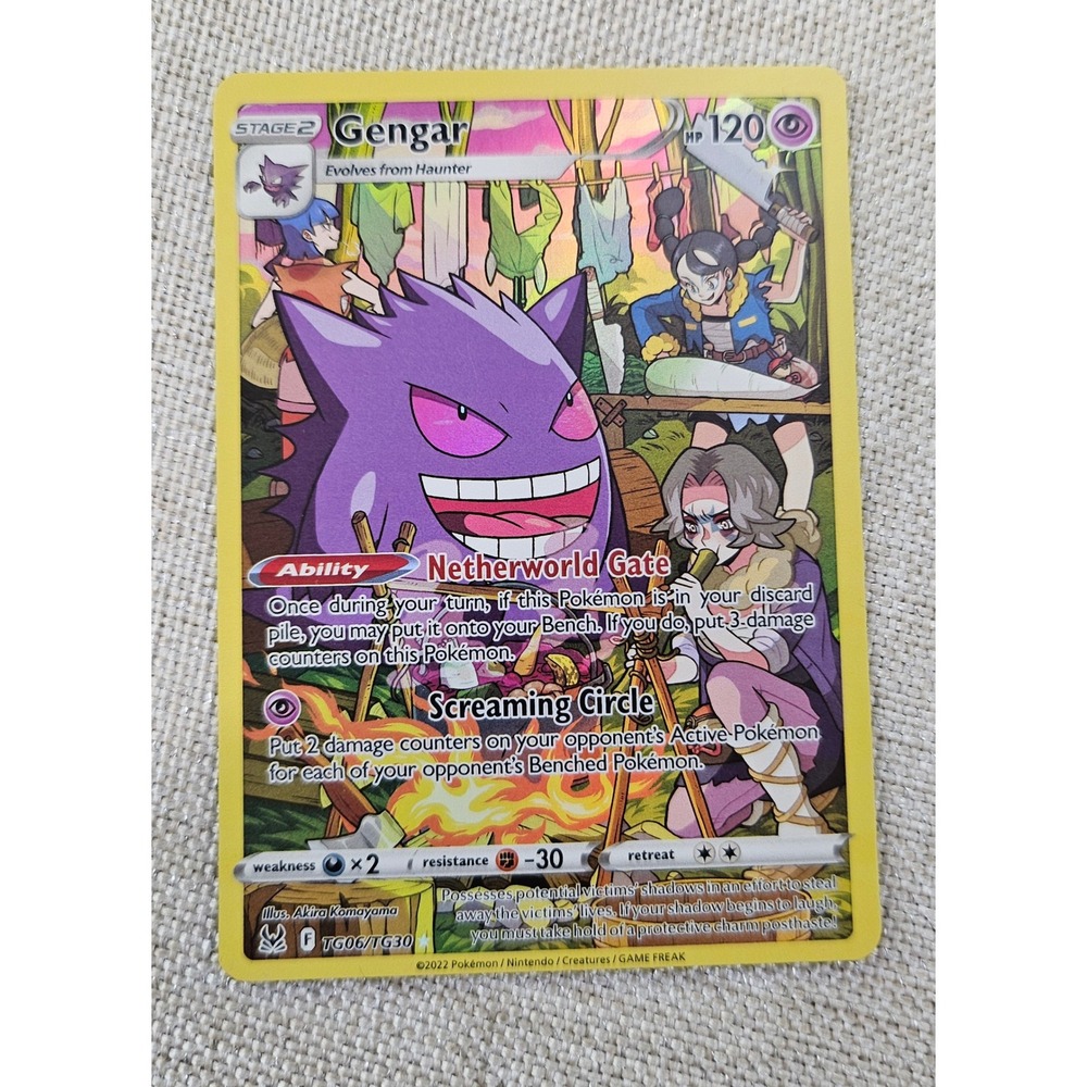Pokemon Gengar Trading Card Unisex OS Lost Origin TG06/TG30 Holo Full Art Rare